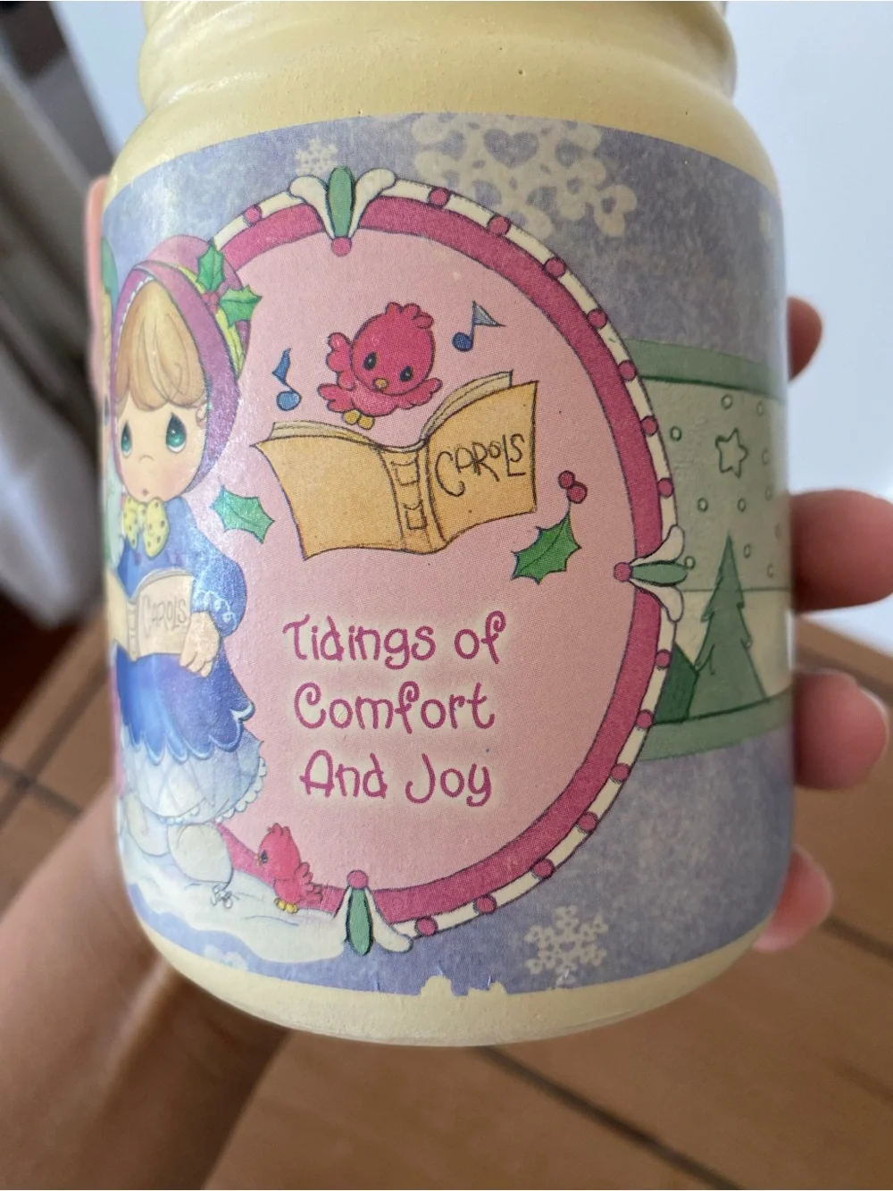 Vintage Precious Moments Christmas Ceramic Utensil Holder Crock 2001